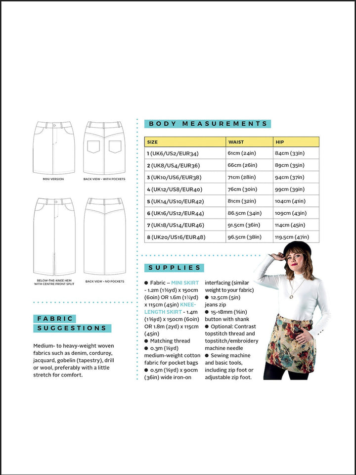 Tilly and the Buttons Ness sewing pattern. Easy casual skirt pattern.