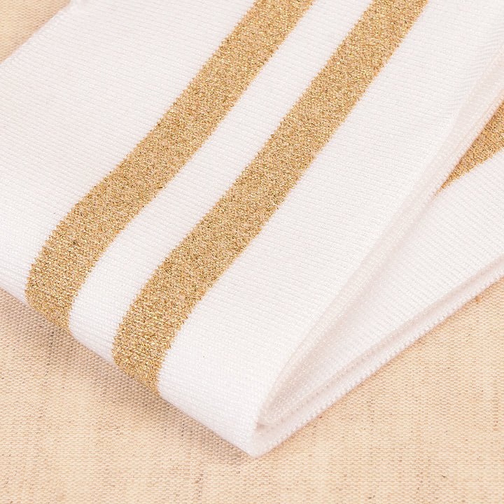 Double Stripe Cuffing By Stephanoise. Cotton Knit Fabric: cuffs and waistbands.