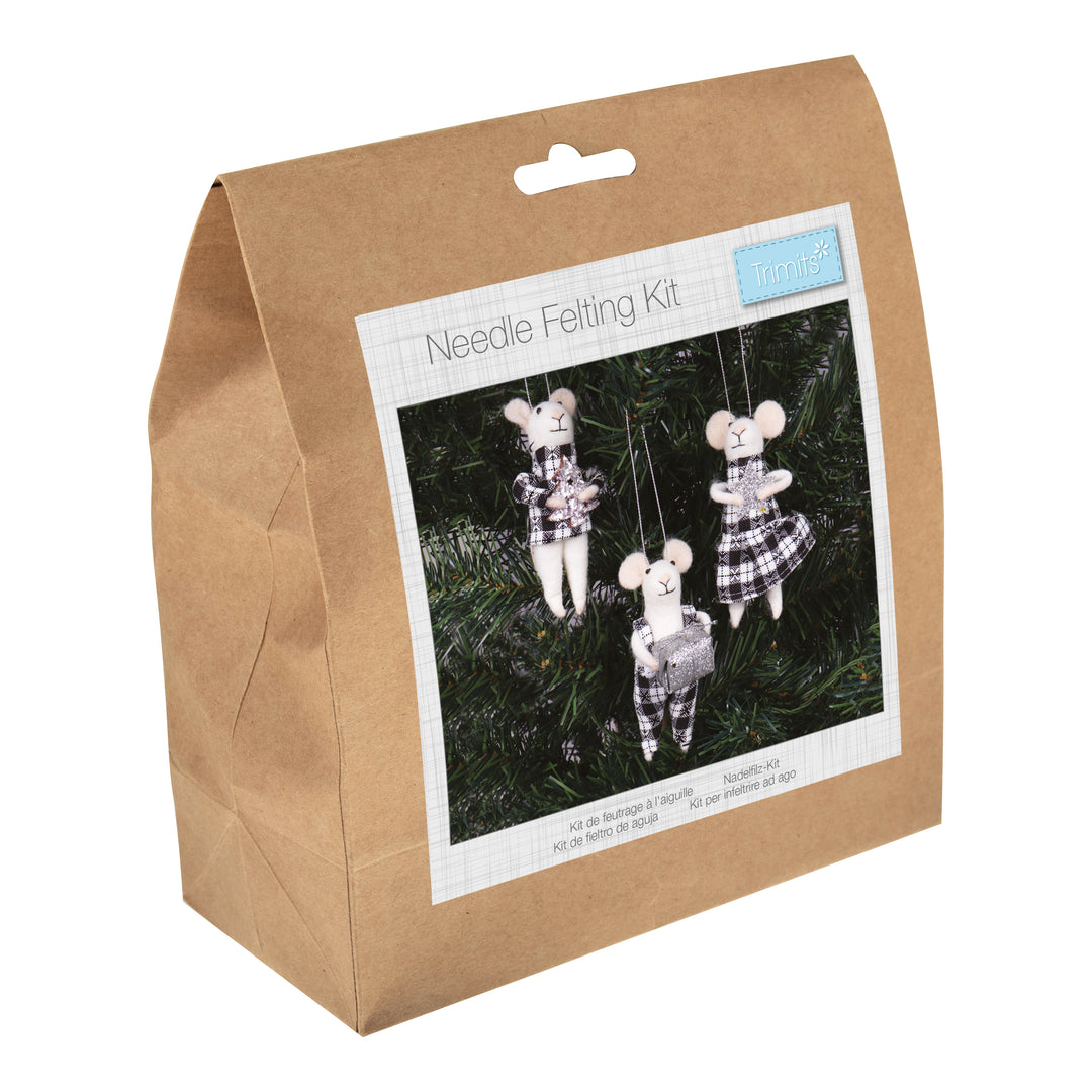 Mouse Fairies 2/3 pk - Trimits MYO Christmas Needle Felting decoration craft kit.