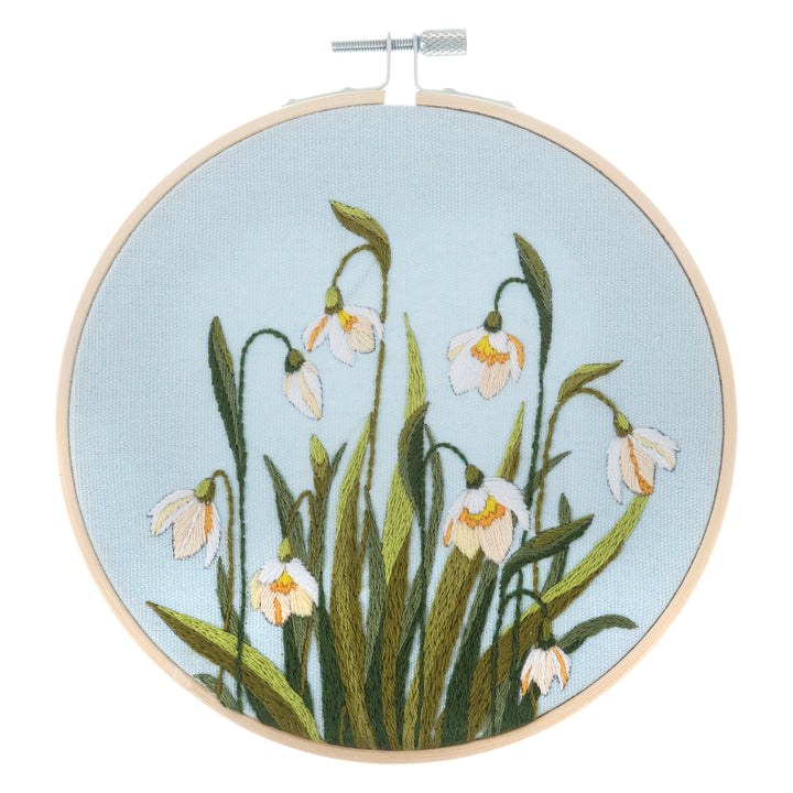 Embroidery Kit with Hoop - Snowdrops