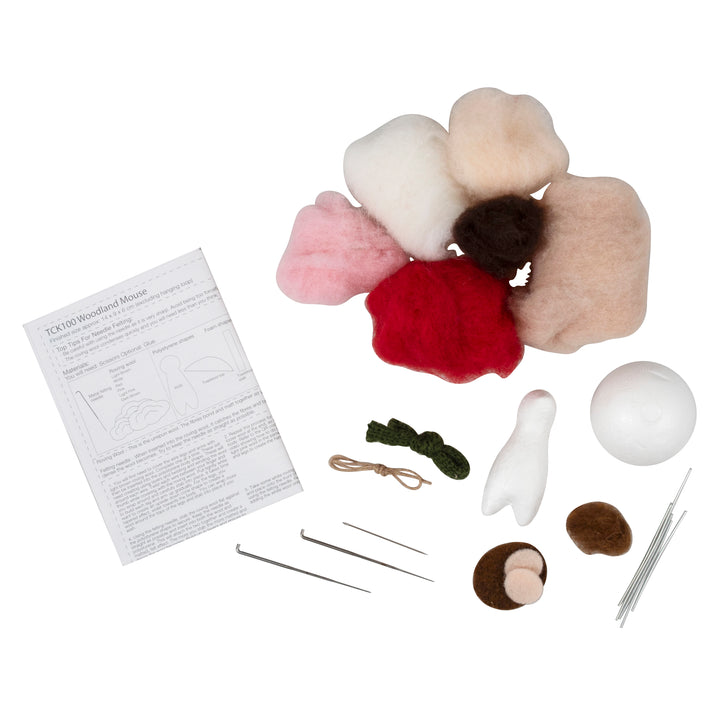 Needle Felting Craft Kit - Mouse Fairies Tartan Trio