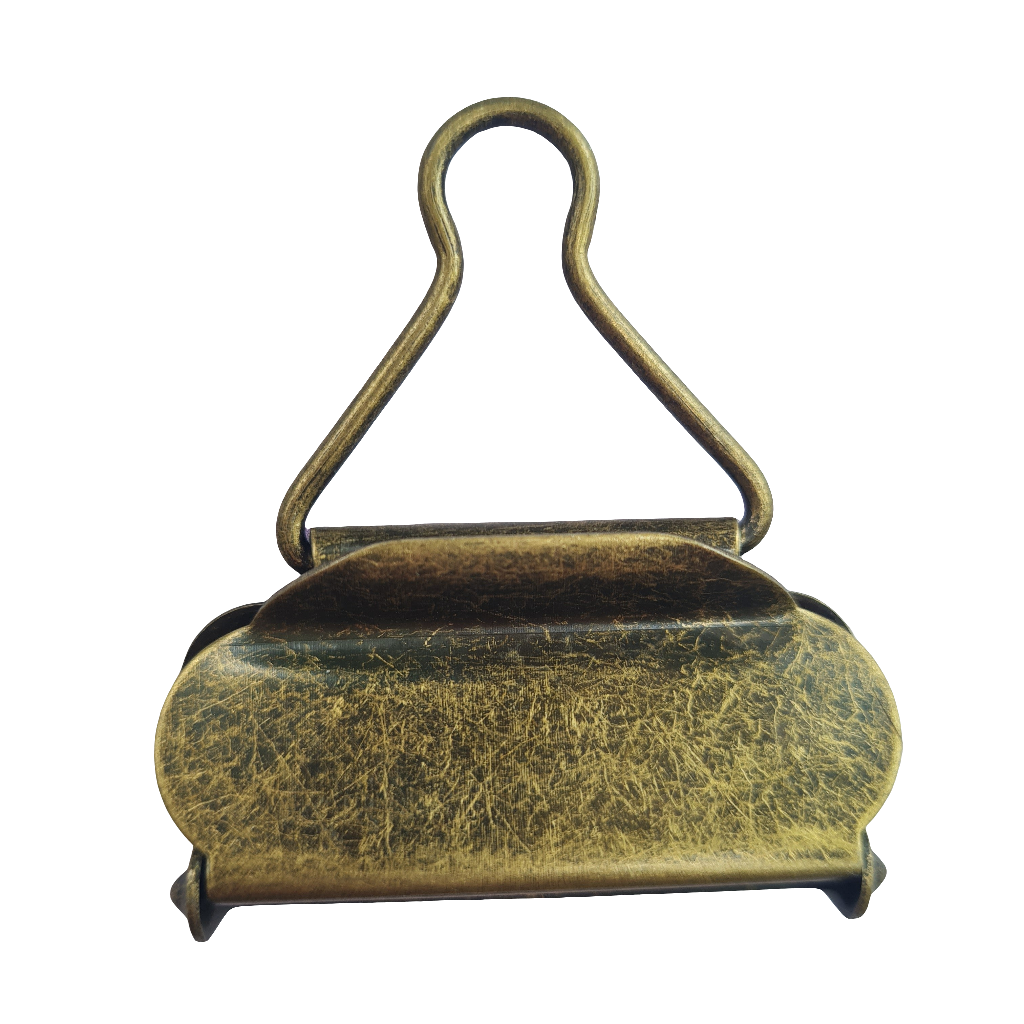 2 pk Dungaree Clips/ Buckles. Antique brass coloured metal 40 mm.