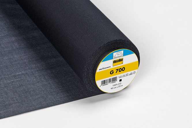 Firm/Heavy Weight Fusible Cotton Woven Interfacing G700 white/black: Vlieseline iron on fusible by the half m