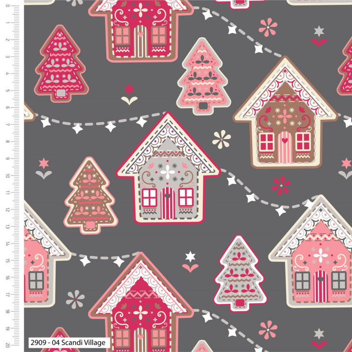 Scandi Sweet Treats Christmas fat quarter 5 pk bundle 45 x 55cm 100% cotton