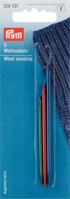 Prym Wool needles pack of 3. Embroidery or sewing wool clothing. 124101
