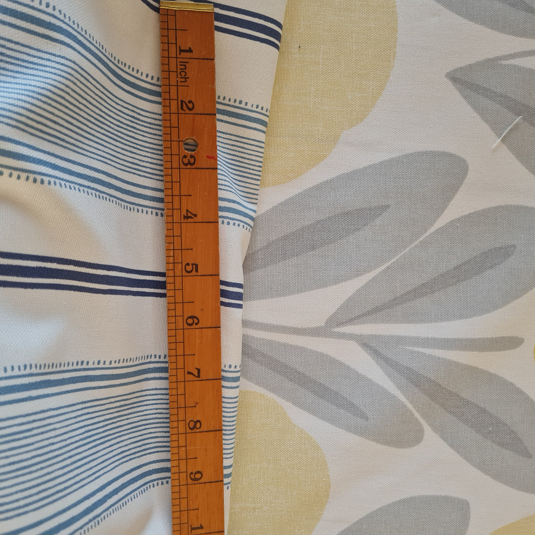 Laura Ashley Heacham Stripe and Serena Sunshine Cotton Canvas per 1/2m