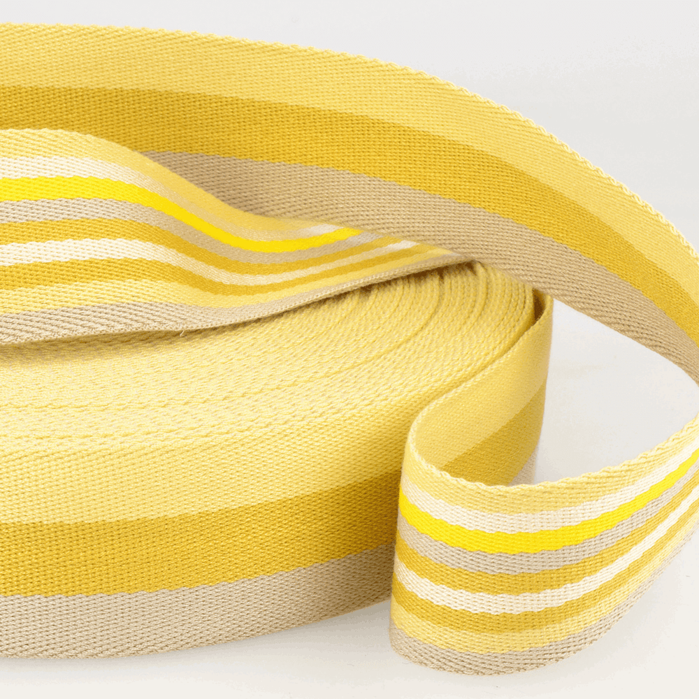 Webbing Double-Sided Stripes: 40mm wide bag strapping. Various colours. Per metre.