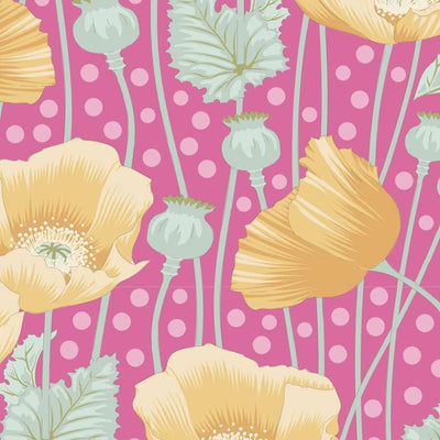Gardenlife mustard and pink fabrics the Fat quarter - cotton fabric by Tilda.