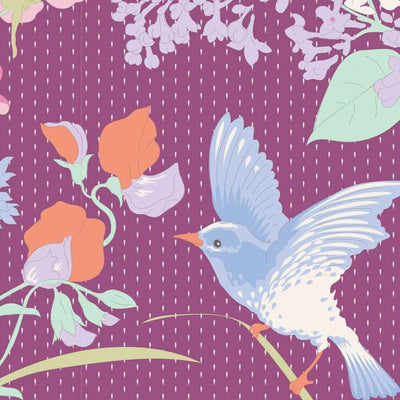 Gardenlife Lilac, coral, plum fabrics the Fat quarter - cotton fabric by Tilda.
