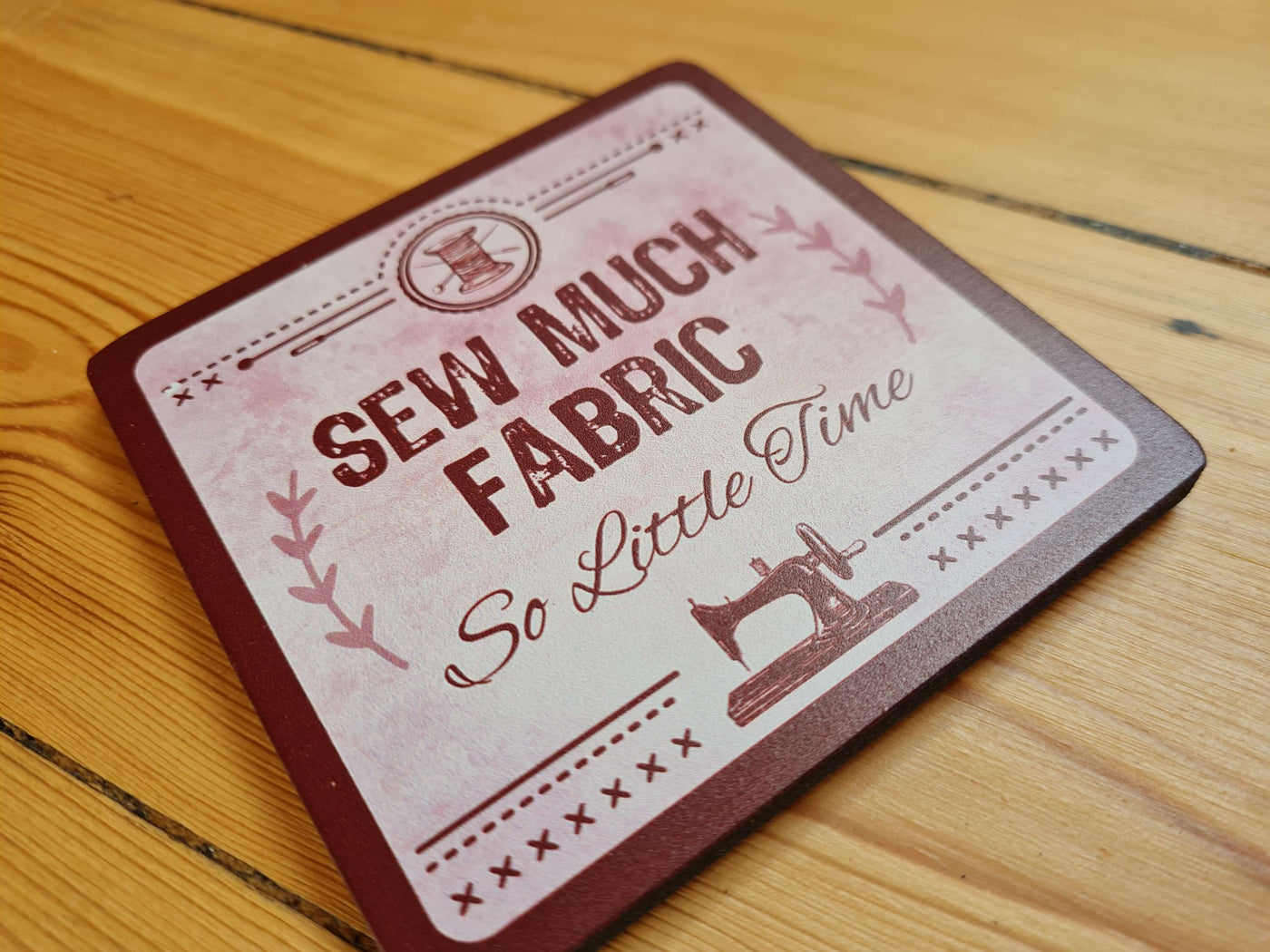 Sewing Crafting coaster. Great sewing gift or stocking filler.