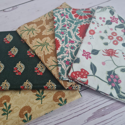 Indian Summer – Organic Cotton quilting fabrics. Craft Cotton Company. V&A vintage design