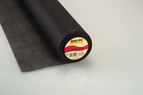 Medium Weight Vlieseline F220/326 iron on fusible non-woven interfacing 90cm wide. Charcoal x half metre.