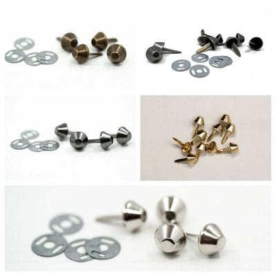 4/50 pack x metal bag studs /feet for bag making. 12mm, 5 colours
