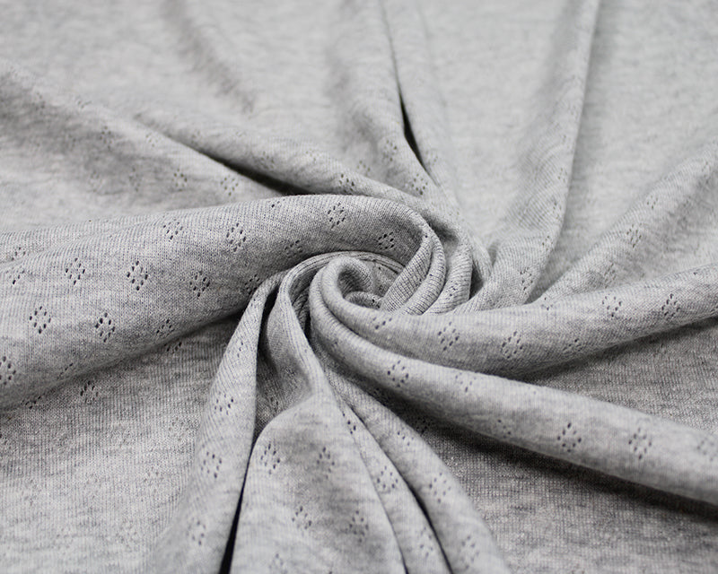 Fine 100% cotton jersey knit with Diamond openwork/ Pointelle