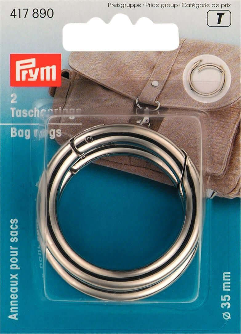 417890 Prym Bag rings 35mm Silver 2pc